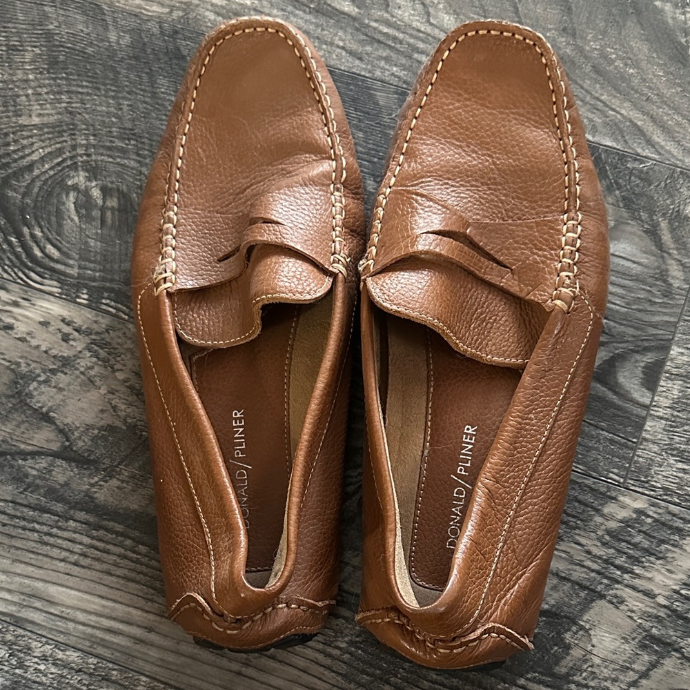 Donald J. Pliner Men's Tan Leather Loafers